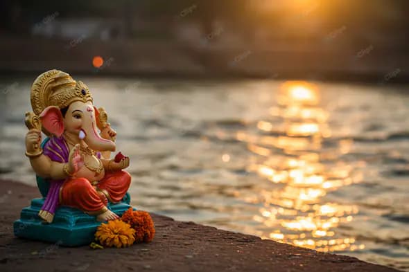 Ganesha Idol: Sunset Serenity