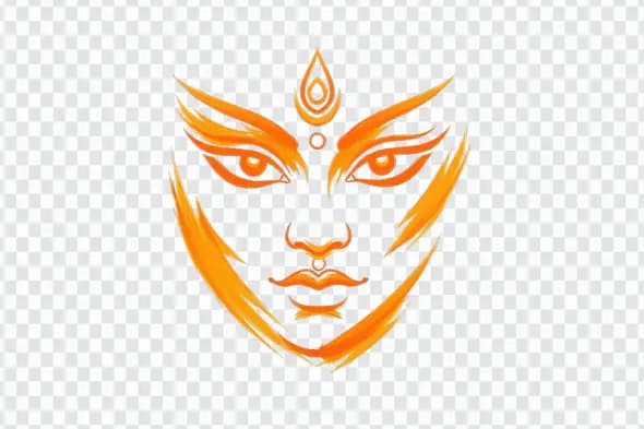 Radiant Goddess Face Illustration Spiritual Symbol Graphic
