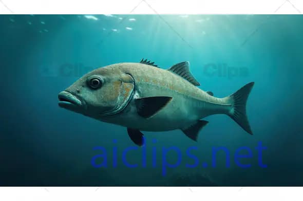Underwater Fish in Deep Ocean