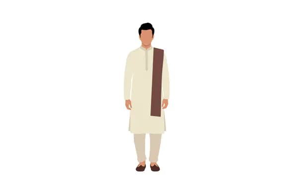 Minimalist Indian Traditional Attire Vector