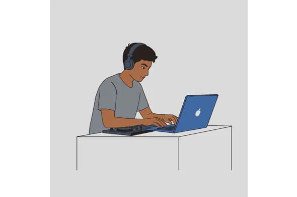 Digital Multitasker Vector Art