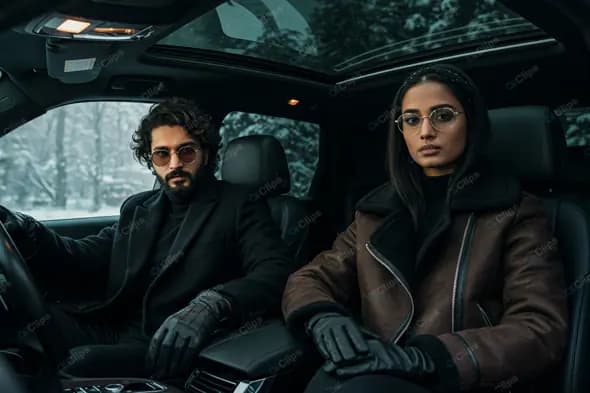 Stylish Duo: Winter Drive