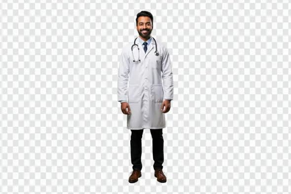 Friendly Indian Male Physician with Stethoscope PNG Clipart