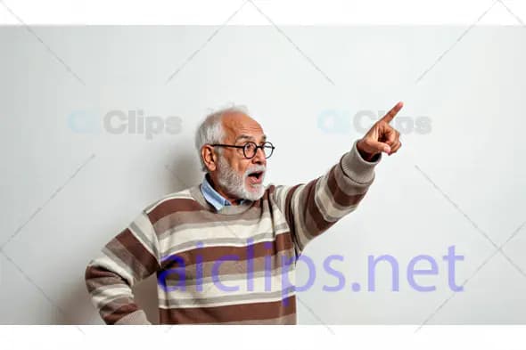 Senior Man Pointing with Determination