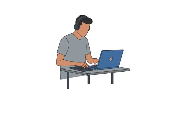 Online Learner Vector Illustration