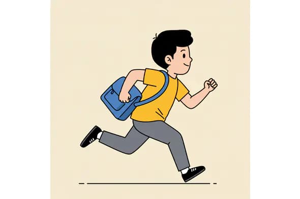 Running Student Vector Graphic
