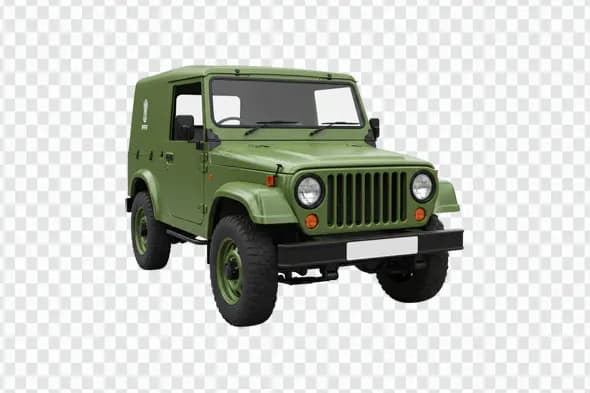 Rugged Green Military-Style Off-Road Vehicle PNG Clipart