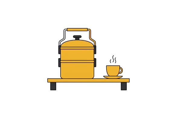 Minimalist Tiffin and Tea Vector