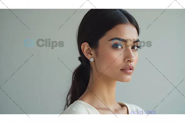 Classic Portrait of Woman with Diamond Earrings