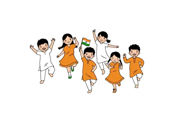 Joyful Indian Children Vector