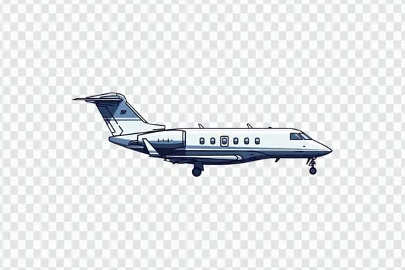 Stylized Private Jet Illustration PNG