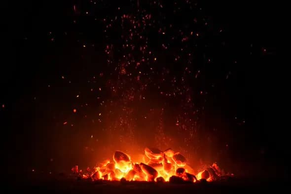 Glowing Embers Shower Sparks Mesmerizing Fireplace Atmosphere