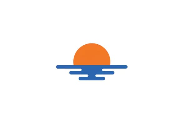 Stylized Ocean Sunset Icon