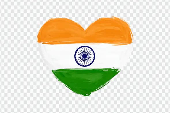 Patriotic Indian Flag Heart Shape PNG Clipart