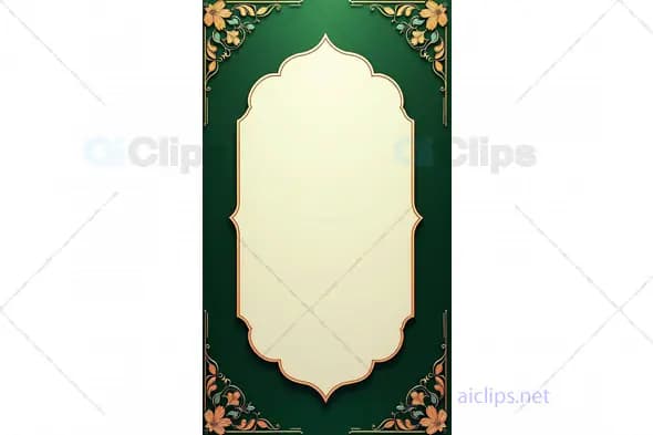 Elegant Green Floral Invitation with Ornate Frame