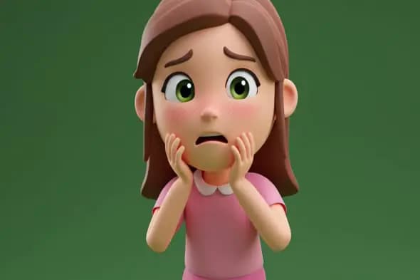 Expressive 3D Cartoon Girl