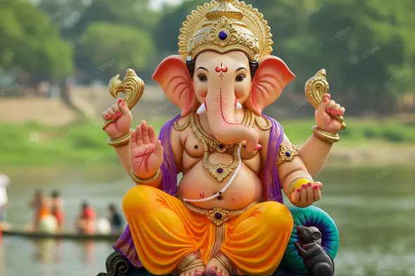 Ganesha's Riverside Blessing