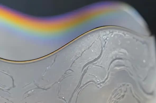 Glass Texture with Rainbow Reflection and Organic Curves