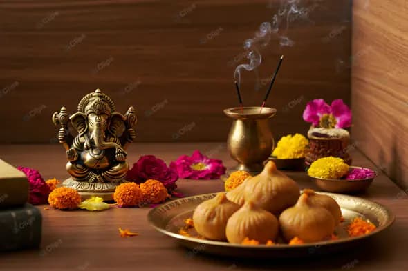 Ganesha Puja Offering Arrangement