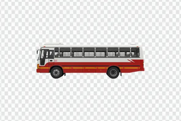 Red and White Intercity Transit Bus PNG