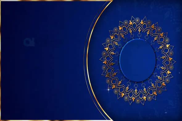 Royal Blue and Gold Mandala Frame Background
