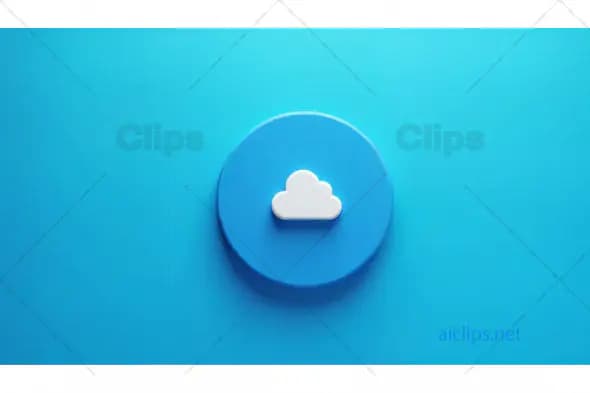 Cloud Storage Icon on Blue Background