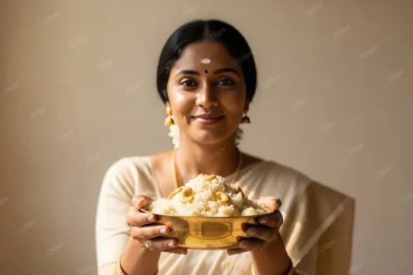 South Indian Woman with a Traditional Sweet