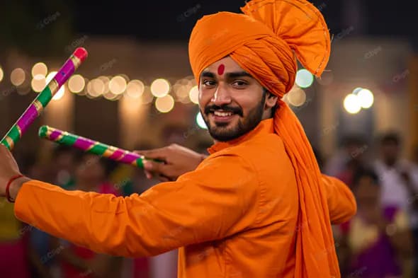Dandiya Dancer: Festive Night Energy