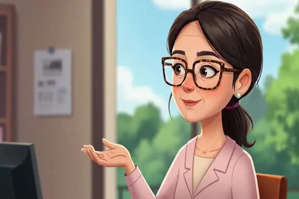 Animated Professional Woman Office Presentation
