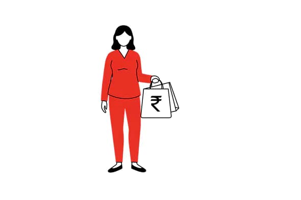 Indian Rupee Shopper Vector