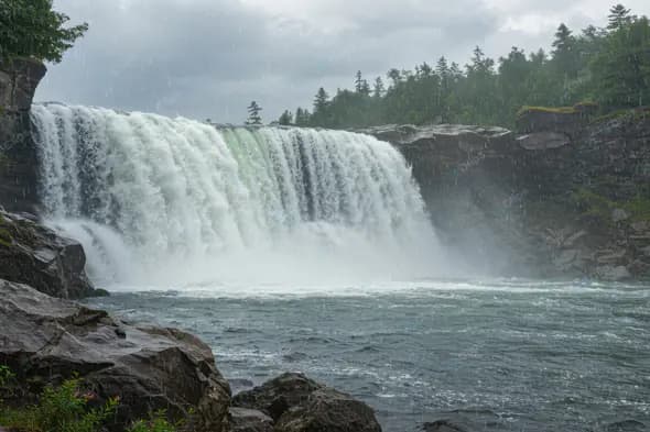 Powerful Forest Waterfall