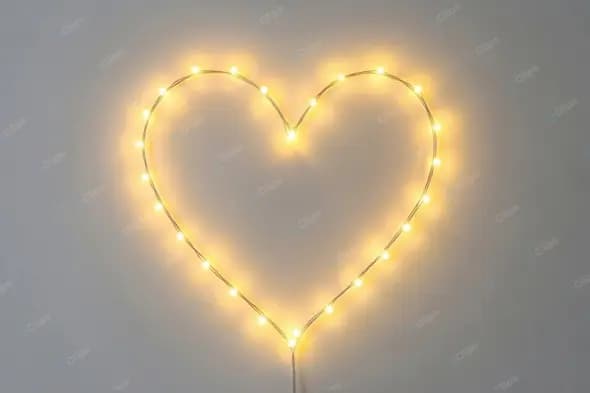 Illuminated Heart of Warm Fairy Lights