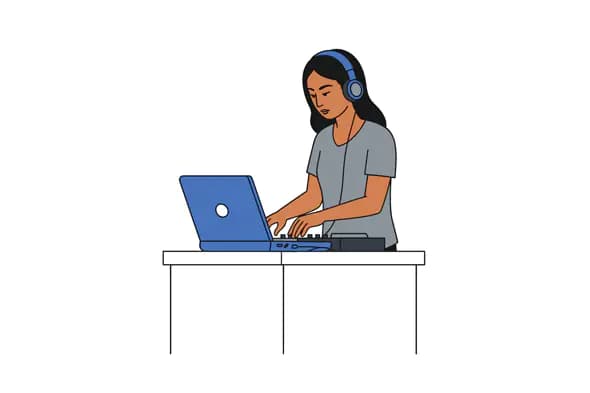 Remote Worker Vector Illustration