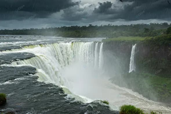 Stormy Waterfall Vista