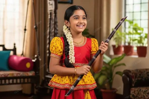 Young Girl Celebrating Indian Harvest Festival
