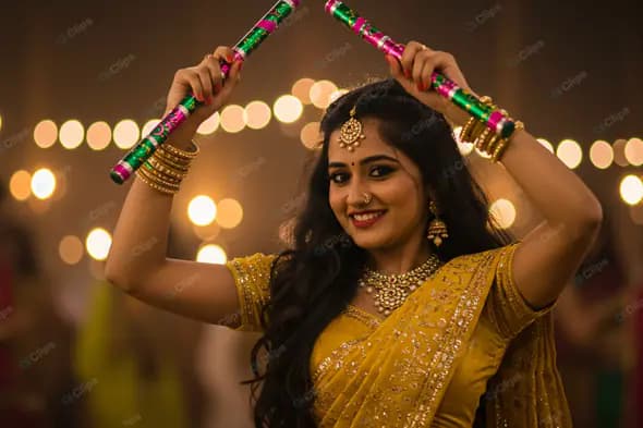 Vibrant Dandiya: Festive Night Celebration