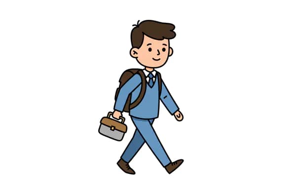 Schoolboy Walking Vector