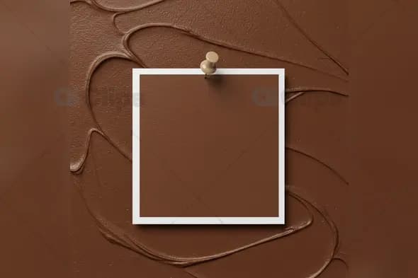 Pinboard Mockup with Chocolate Texture Background