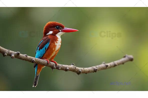Kingfisher Bird on a Branch