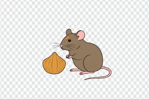 Adorable Cartoon Mouse with Modak Sweet Animation