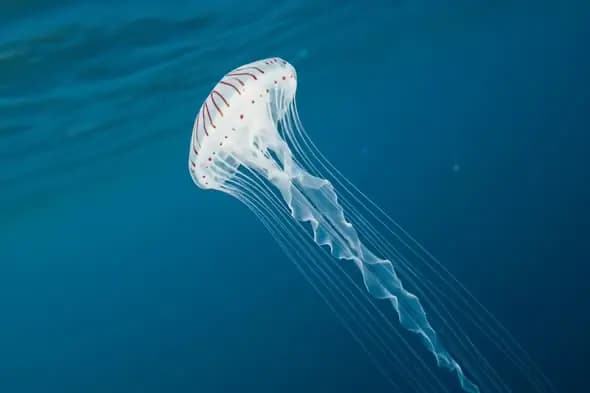 Graceful Jellyfish in Deep Blue Waters