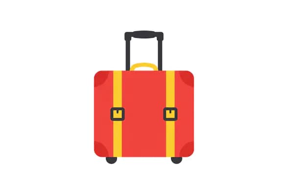 Red Rolling Suitcase Icon