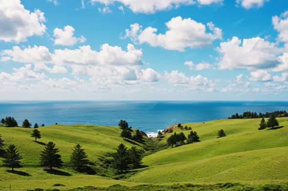 Coastal Hilltop Panorama