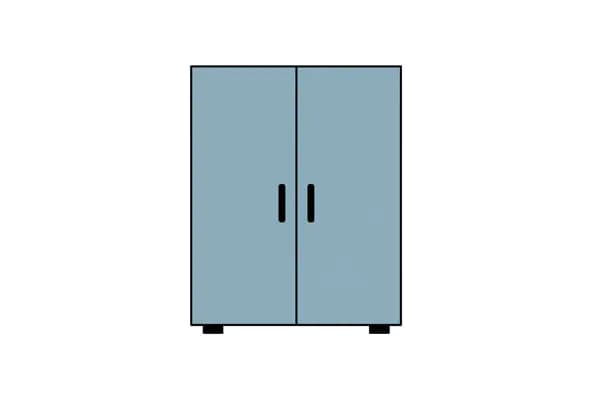 Sleek Double-Door Cabinet Vector