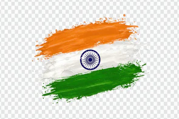 Expressive Indian Flag Brushstroke Tricolor PNG