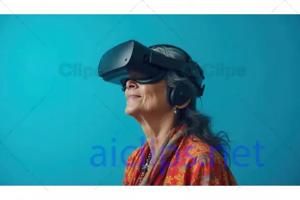Senior Woman Experiencing Virtual Reality