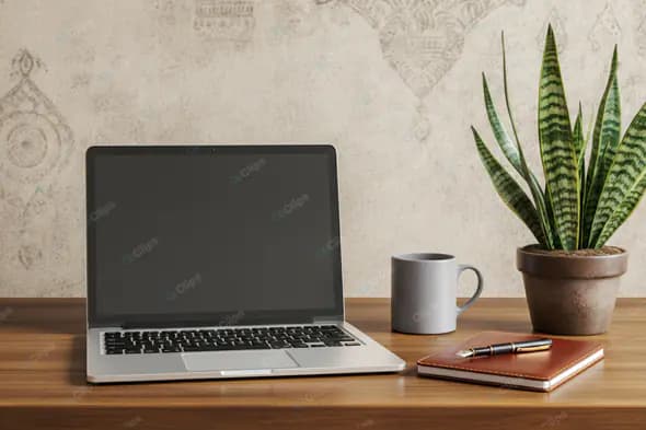 Contemporary Workspace with Botanical Accent