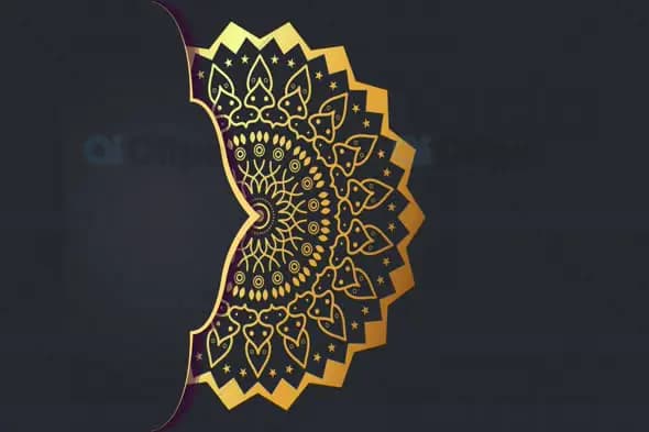 Elegant Gold Mandala on Black Background