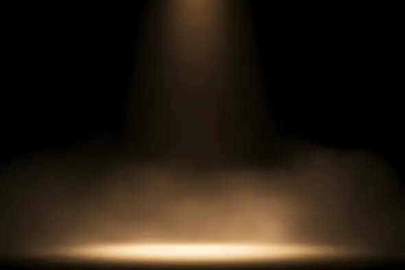 Mystical Golden Spotlight Illuminating Dark Background Animation