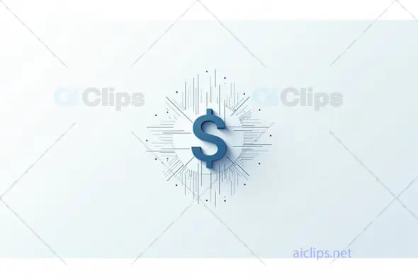 Minimalist Dollar Symbol with Digital Lines Background